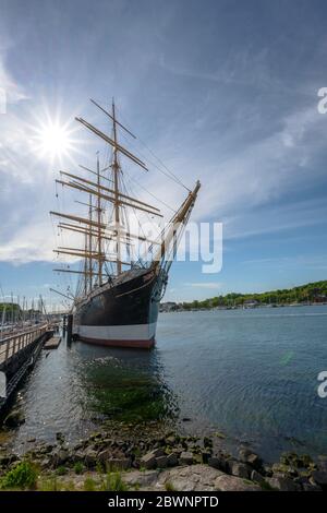 Museumsschiff Passat im Yachthafen von Travemünde ist die deutsche Viermast-Stahlbarke eines der berühmten Segelschiffe Flying P-Liners und eines der Th Stockfoto