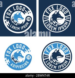 Set mit vier Fox Logos mit kreisförmiger Form Stock Vektor