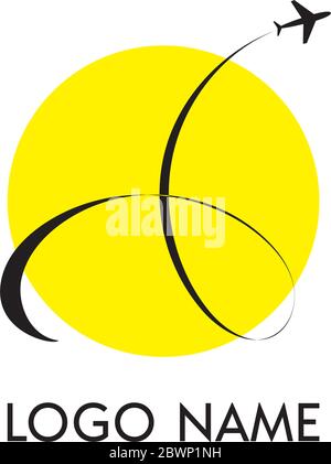 Elegantes Logo Design Konzept mit Air Plane Icon Stock Vektor