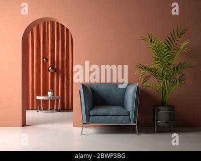 3D-Illustration des konzeptuellen Innenraums Stockfoto