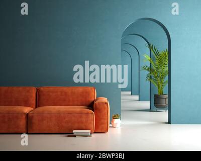 3D-Illustration des konzeptuellen Innenraums Stockfoto