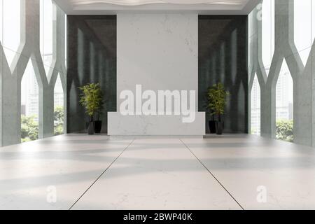 Interieur des Hotels und Spa-Empfang 3D-Illustration Stockfoto