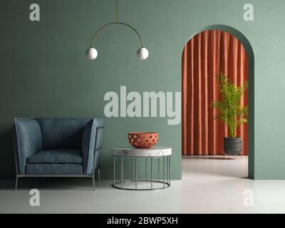 3D-Illustration des konzeptuellen Innenraums Stockfoto