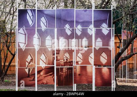 Haus der Architekt und Maler K. Melnikow in Moskau, Russland Stockfoto