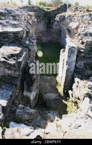 Ruinen von Colonia Ulpia Traiana Sarmizegetusa, Hunedoara County, Rumänien. Stockfoto