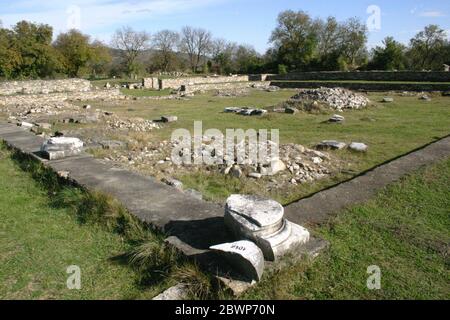 Ruinen von Colonia Ulpia Traiana Sarmizegetusa, Hunedoara County, Rumänien. Stockfoto