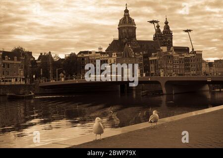 Basilika von Saint Nicholas Amsterdam, befindet sich im Old Centre Bezirk neben dem Hauptbahnhof. Stockfoto