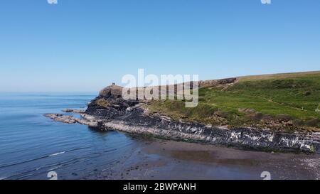 Luftaufnahme von Abereiddy, Blue Lagoon Pembrokeshire Wales UK Stockfoto