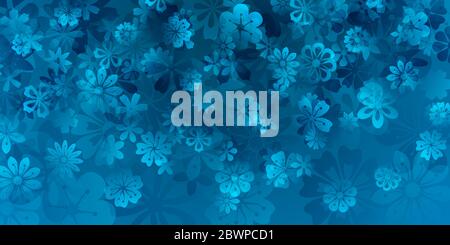 Frühling Hintergrund von verschiedenen Blumen in hellblauen Farben Stock Vektor
