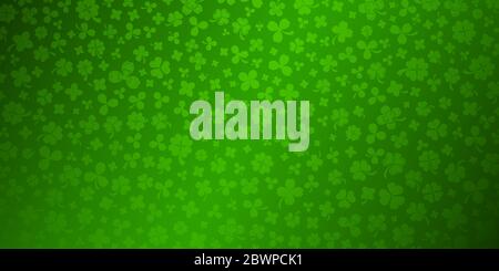 Hintergrund am St. Patrick's Day aus Kleeblättern in grünen Farben Stock Vektor