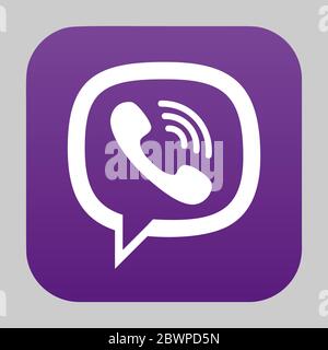 WORONESCH, RUSSLAND - 11. JANUAR 2020: Viber Logo quadratische Ikone Stock Vektor