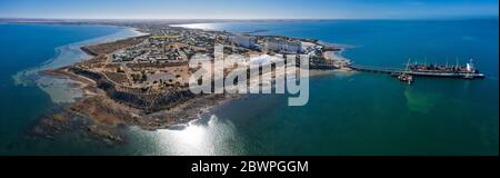 Thevenard South Australia 17. November 2019 : Luftaufnahme von Thevenard, einer Hafenstadt 3 km südwestlich von Ceduna, South Austr Stockfoto