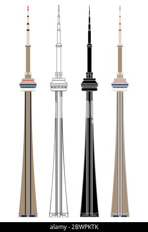 Toronto Tower in Vorderansicht Stock Vektor