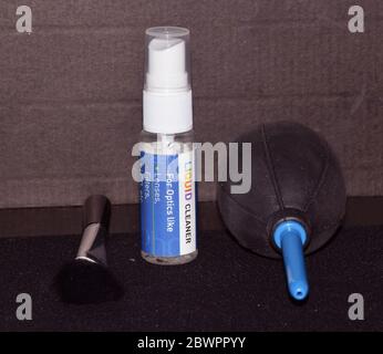 DSLR oder Digital Camera Lens Cleaner Kit Stockfoto