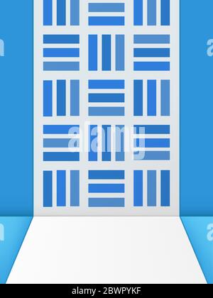 Vektor trendy Minimal geometrische Studio Shot Hintergrund mit Sommer Thema Muster & Farbe für Produktanzeige. Stock Vektor