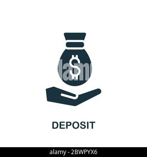 Symbol „Einzahlung“. Einfaches Element aus der Banksammlung. Creative Deposit Icon für Web-Design, Vorlagen, Infografiken und vieles mehr Stock Vektor