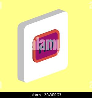 HD Simple Vector Symbol. Illustration Symbol Design Vorlage für Web mobile UI Element. Perfekte Farbe isometrisches Piktogramm auf 3d weißes Quadrat. HD-Symbole f Stock Vektor