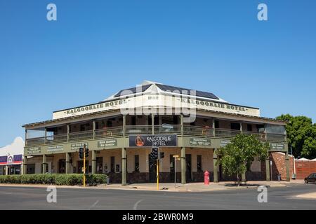 Kalgoorlie Western Australia 14. November 2019 : Außenansicht des Kalgoorlie Hotels, einem Pub im Outback von Kalgoorlie, Western Australia Stockfoto