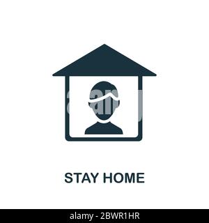 Symbol „Zuhause bleiben“. Einfaches Element aus der Coronavirus Sammlung. Creative Stay Home Icon für Web-Design, Vorlagen, Infografiken und mehr Stock Vektor
