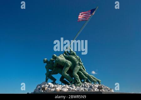 Iwo Jima Monument, original Gipsmodell der Statue von Felix de Weldon, Marine Military Academy in Harlingen, Rio Grande Valley, Texas USA Stockfoto