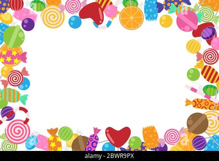 Sweet und Süßigkeiten Frame Vorlage Hintergrund Stock Vektor