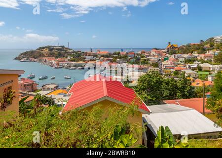 Erhöhte Ansicht des Carnarge von St George's, Grenada, Windward Islands, West Indies, Karibik, Mittelamerika Stockfoto