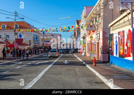 Gebäude an der Melville Street in St George's, Grenada, Windward Islands, West Indies, Karibik, Mittelamerika Stockfoto