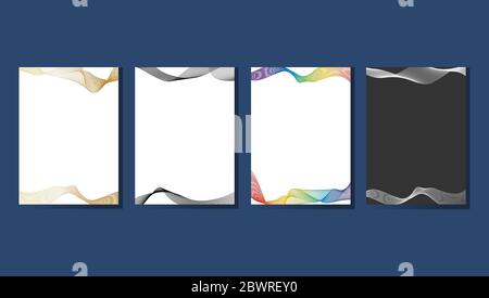Sammlung von abstrakten glänzenden Luxus Welle Linie Kunst Design Vorlage Hintergrund Stock Vektor