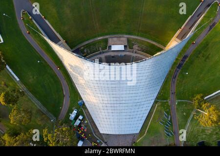 Melbourne Australia 2. Februar 2020: Luftaufnahmen des leeren Myer Music Bowl in Melbourne Australia Stockfoto