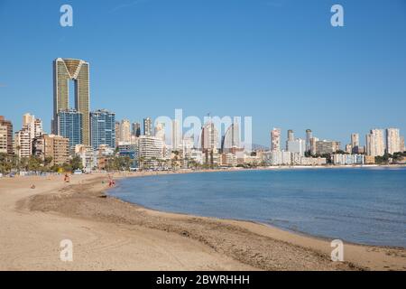 Strand Benidorm Poniente Costa Blanca Spanien Stockfoto