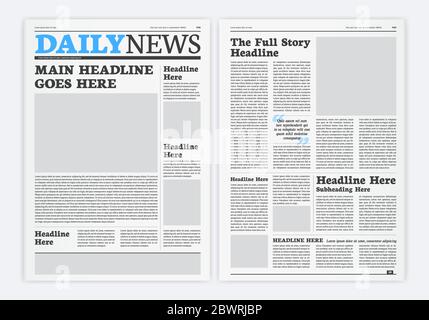 Grafische Layout Zeitungsvorlage Stock Vektor
