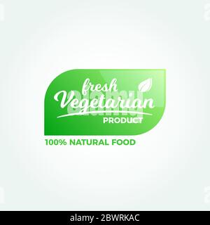 Etikett Für Frische Vegetarische Natürliche Lebensmittel Stock Vektor