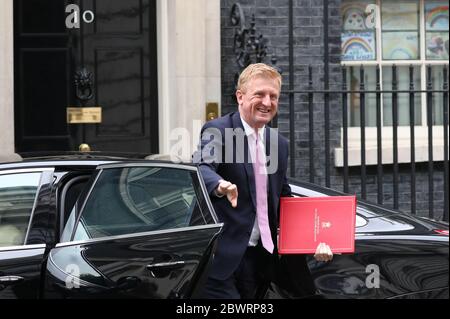 Der Kultur-, Medien- und Sportminister Oliver Dowden kommt in Downing Street, London an. Stockfoto