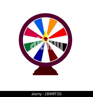 Fortune Wheel-Logo. Online-Glücksspiel-Emblem. Casino-Symbol für Spielautomaten. Money Bets-Website-Zeichen. App für zufällige Gewinner. Lotty Jackpot. Spielanwendung Stock Vektor
