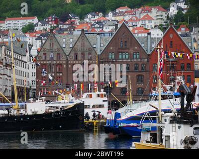 Markttag in bergen, 2019. juni, norwegen Stockfoto