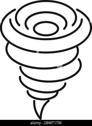 Symbol für Wirbelwind-Tornados. Umriss Wirbelwind Tornado Vektor-Symbol für Web-Design isoliert auf weißem Hintergrund Stock Vektor