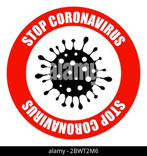 2019-nCoV neuartige Coronavirus-Bakterien. Symbol für Coronavirus. Coronavirus stoppen. Gefährliche Coronavirus-Zelle in Wuhan China. Isoliert auf weißem Stop coronaviru Stockfoto