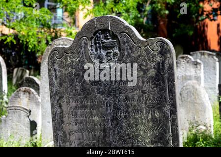 Bunhill Fields Begräbnisstätte, London, Großbritannien Stockfoto