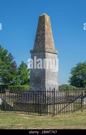 England, Oxfordshire, Chalgrove, Schlachtdenkmal für John Hampden Stockfoto