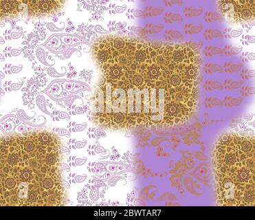 Paisley-Blumenmuster. Nahtlose Ornamental indischen Stoff Muster. Bunten Hintergrund Stockfoto