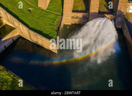 Ein allgemeiner Blick auf den Wimbleball Lake in Exmoor, Somerset. Wimbleball Lake auf Exmoor in Somerset, England, ist ein Wasserreservoir in der gebaut Stockfoto