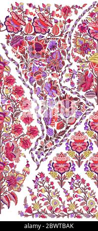 Paisley-Blumenmuster. Nahtlose Ornamental indischen Stoff Muster. Bunten Hintergrund Stockfoto