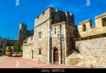 Mauern von Windsor Castle in England Stockfoto