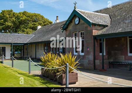 Kilspindie Golfplatz Clubhouse, Aberlady, East Lothian, Schottland, Großbritannien Stockfoto