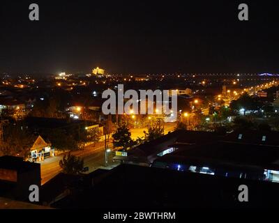 Der Blick auf das Zentrum von Pakse Stadt, Laos Stockfoto