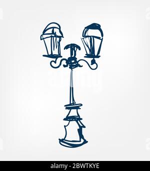 streetlight one line vector design element Stock Vektor