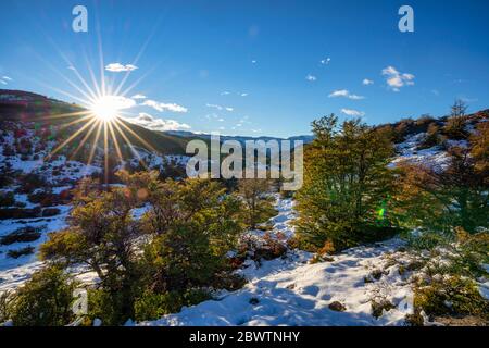 Mount Fitz Roy im Herbst, El Chalten, Patagonien, Argentinien Stockfoto