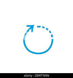 Gestrichelte Kreispfeile und Richtungszeichen. Runder Pfeil für die Präsentation. Vektor-Farbkreis auf weißem Hintergrund isoliert. Stock Vektor