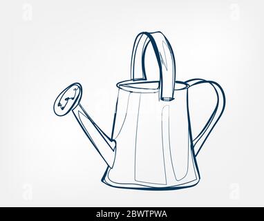 Bewässerung kann Vektor-Art Linie isoliert Doodle Stock Vektor