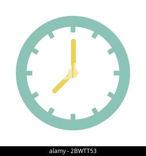 Einfaches Zeitsymbol auf weißem Hintergrund. Vektorgrafik Stock Vektor